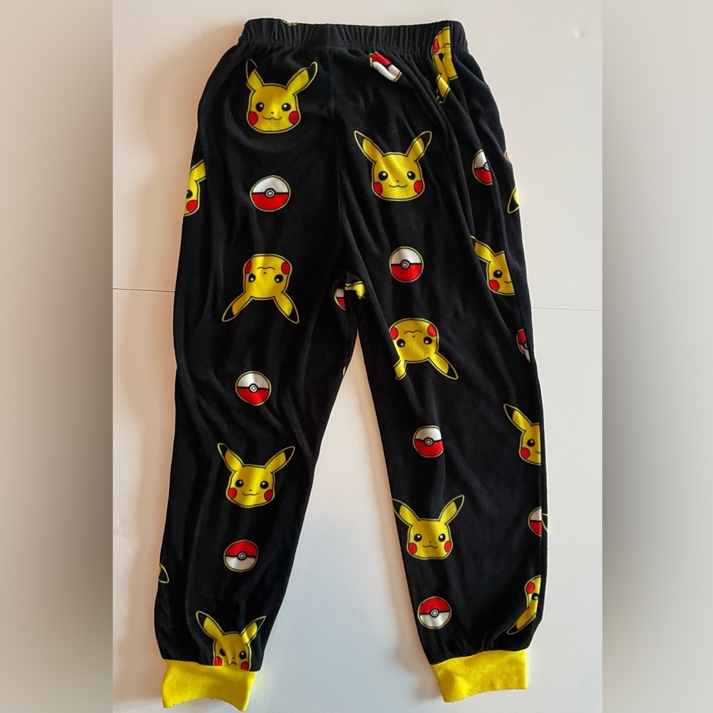 Pokémon Pikachu Boys Pajama Pants Fleece Size 8 EUC